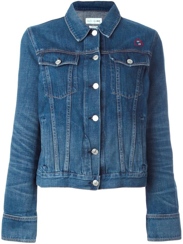 Rag & Bone /jean Embroidered Denim Jacket, Women's, Size: Small, Blue, Cotton