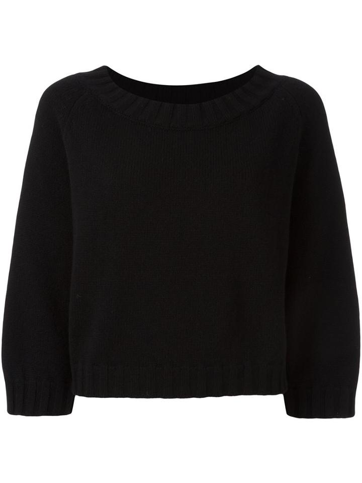 Kristensen Du Nord Cropped Jumper, Women's, Size: 2, Black, Cashmere/wool