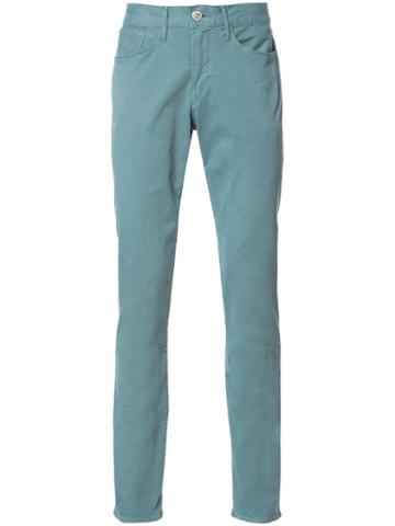 3x1 Straight-leg Trousers, Men's, Size: 30, Green, Cotton/polyurethane
