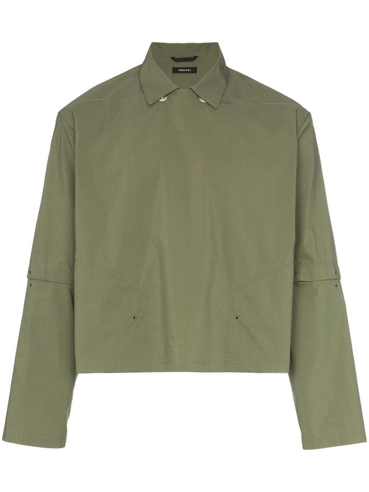 Portvel Detachable Sleeve Lightweight Jacket - Green