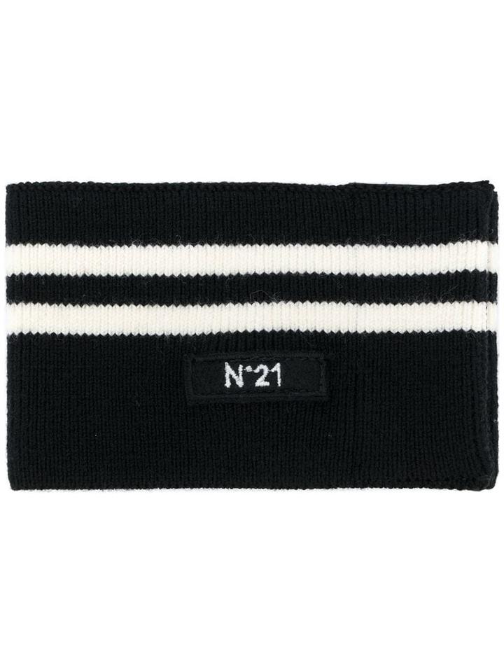 Nº21 Stripe Scarf - Black