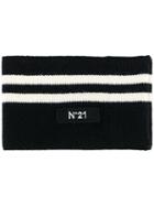 Nº21 Stripe Scarf - Black