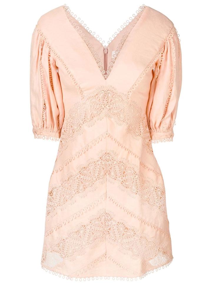 Zimmermann Embroidered V-neck Dress - Pink