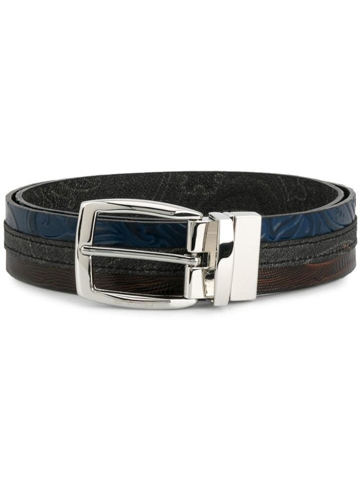 Etro Embossed Buckle Belt - Brown