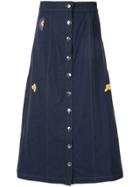Être Cécile Wavy Shapes Celeste Skirt - Blue