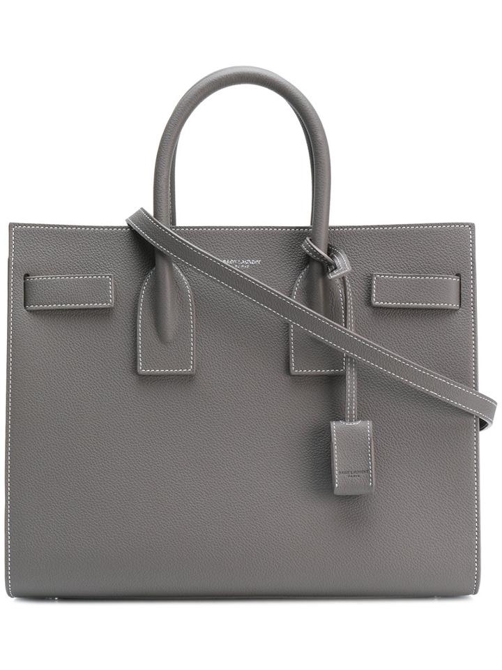 Saint Laurent - Sac De Jour Tote - Women - Calf Leather - One Size, Grey, Calf Leather
