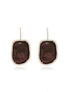 Kimberly Mcdonald Deep Red Geode Drop Earrings With Diamonds