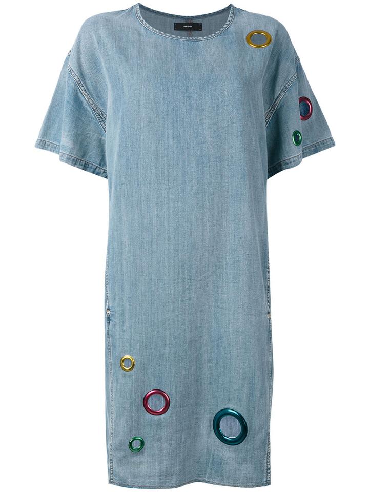 Diesel - De Kali Dress - Women - Cotton - M, Blue, Cotton