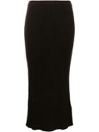 Allude Ribbed Knit Midi Dress - Brown