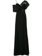 Dvf Diane Von Furstenberg Contrast Neckline Evening Gown - Black