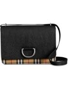 Burberry The Medium Vintage Check And Leather D-ring Bag - Black