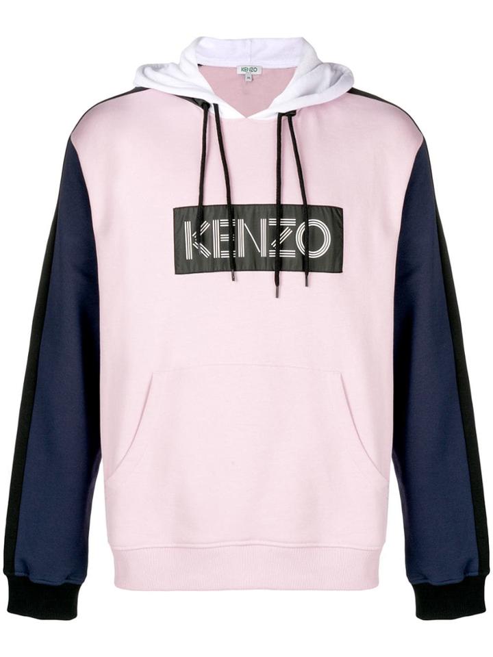 Kenzo Panelled Hoodie - Pink & Purple