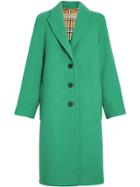 Burberry Wool Blend Tailored Coat - Green