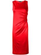 Love Moschino - Gathered Detail Dress - Women - Spandex/elastane/viscose - 40, Red, Spandex/elastane/viscose
