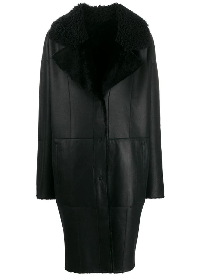 Drome Long Button Up Coat - Black