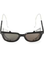 Thom Browne Rectangular Frame Sunglasses, Men's, Black, Acetate