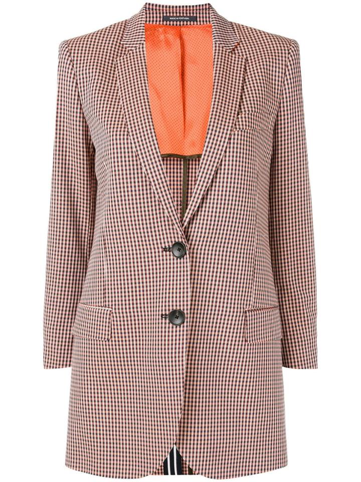 Ps By Paul Smith Checked Single-breasted Blazer - Orange