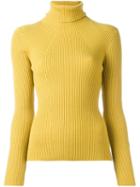 3.1 Phillip Lim Ribbed Roll Neck Jumper, Women's, Size: Small, Yellow/orange, Spandex/elastane/wool