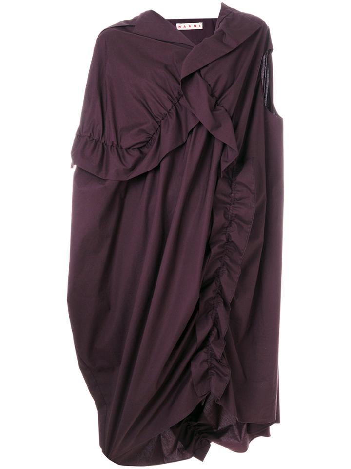 Marni Draped Asymmetric Dress - Red