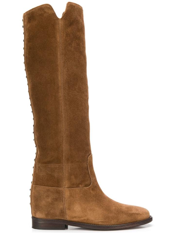 Via Roma 15 Studded Knee-high Boots - Brown