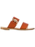 Lanvin Grommet Flat Sandals - Brown