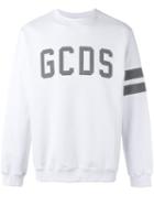 Gcds Logo Print Sweatshirt, Men's, Size: Small, White, Cotton