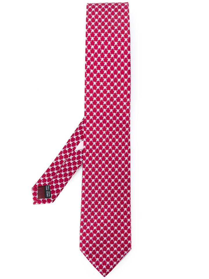 Salvatore Ferragamo Bull Print Neck Tie - Red