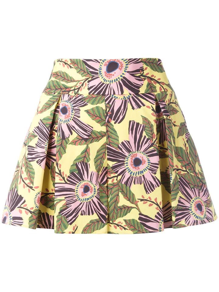 Red Valentino Floral Print Shorts, Women's, Size: 40, Cotton/spandex/elastane