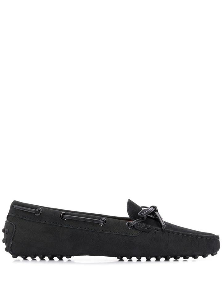 Tod's Gommino Front Tie Loafers - Black