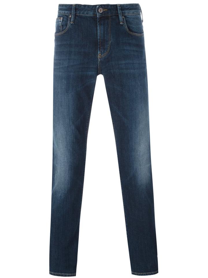 Armani Jeans Slim Fit Jeans, Men's, Size: 28/34, Blue, Cotton/spandex/elastane