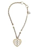 Lanvin Heart Print Necklace, Women's, Metallic, Glass/brass