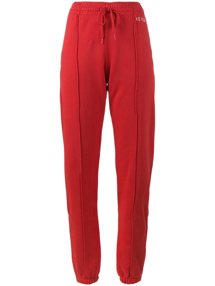 Re/done - Red Logo Embroidered Trackpants - Women - Cotton - Xs, Cotton