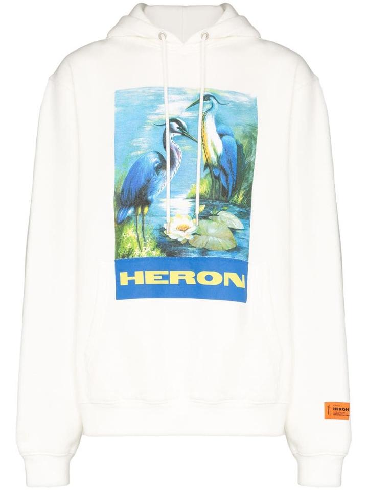 Heron Preston Heron Print Hoodie - White