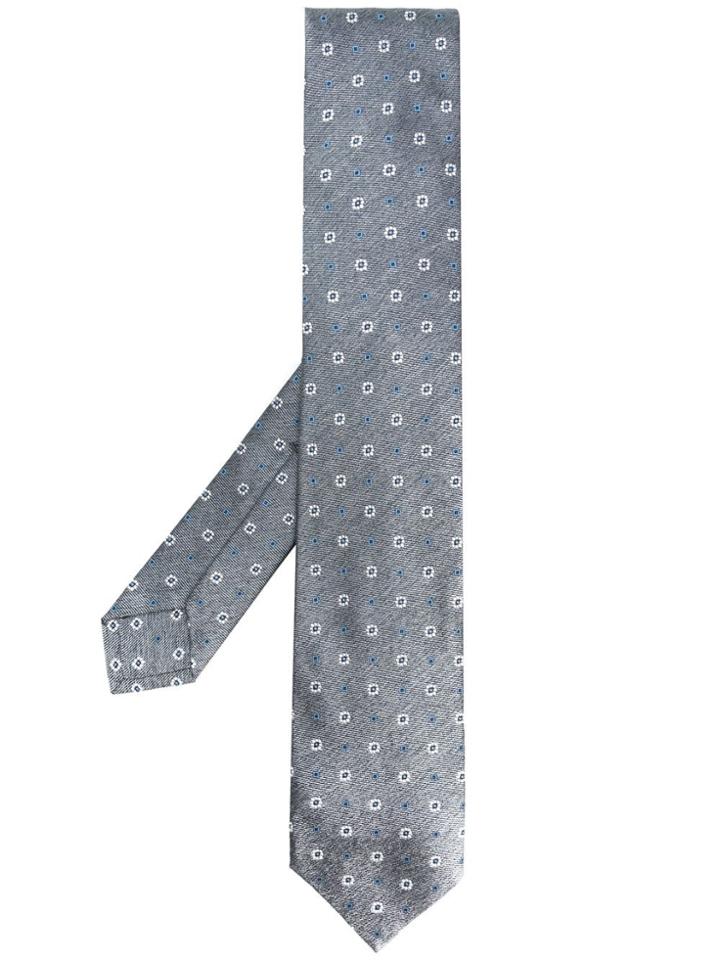 Barba All-over Motif Tie - Grey