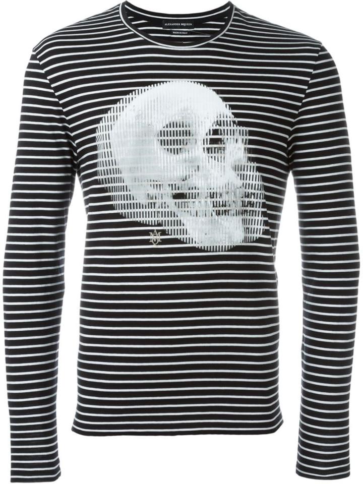 Alexander Mcqueen Striped Skull Print Sweatshirt