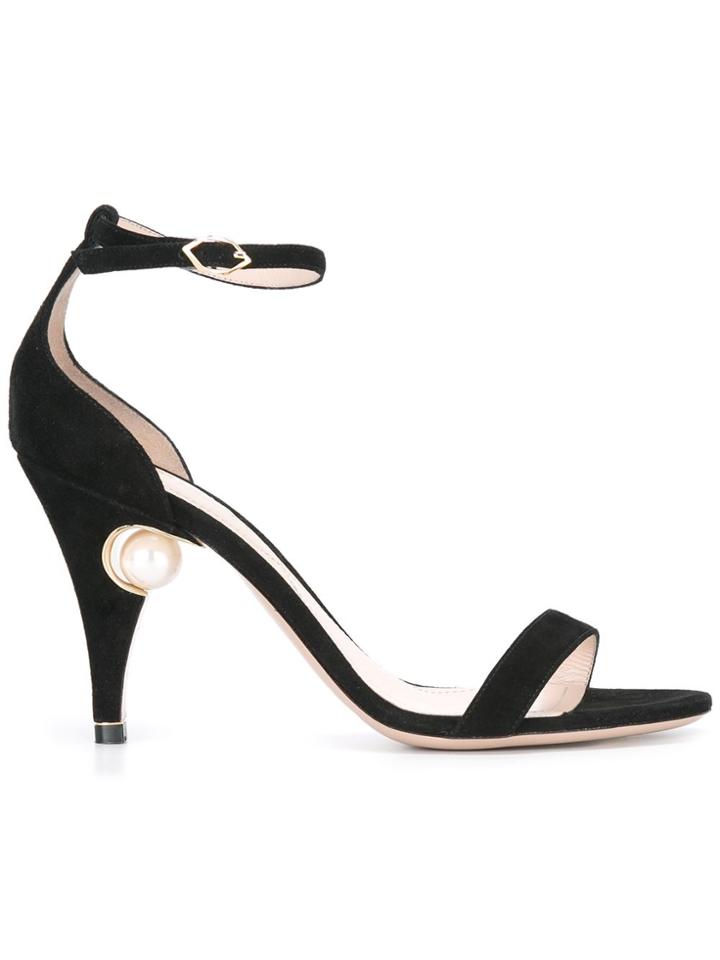 Nicholas Kirkwood 85mm Penelope Pearl Sandals - Black