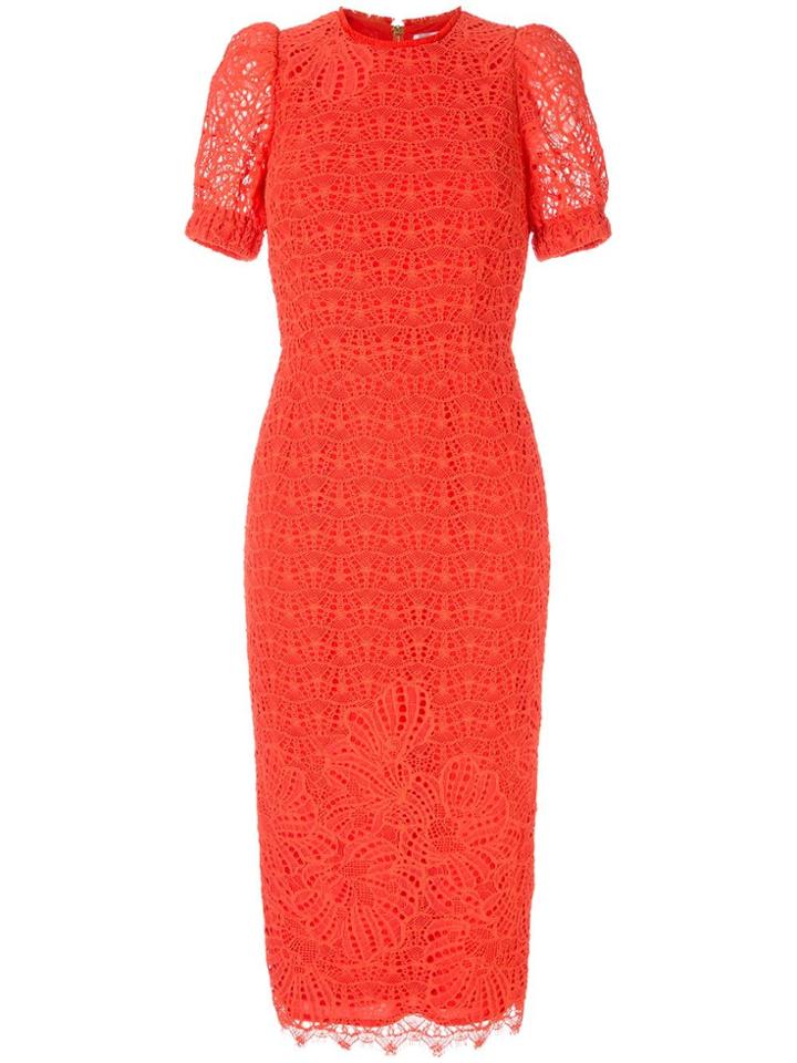 Rebecca Vallance Mae Lace Short-sleeved Dress - Red