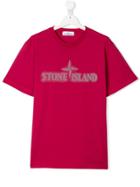 Stone Island Junior Teen Logo Printed T-shirt - Red