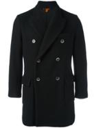 Barena Double Breasted Coat, Men's, Size: 48, Black, Virgin Wool/viscose/cotton