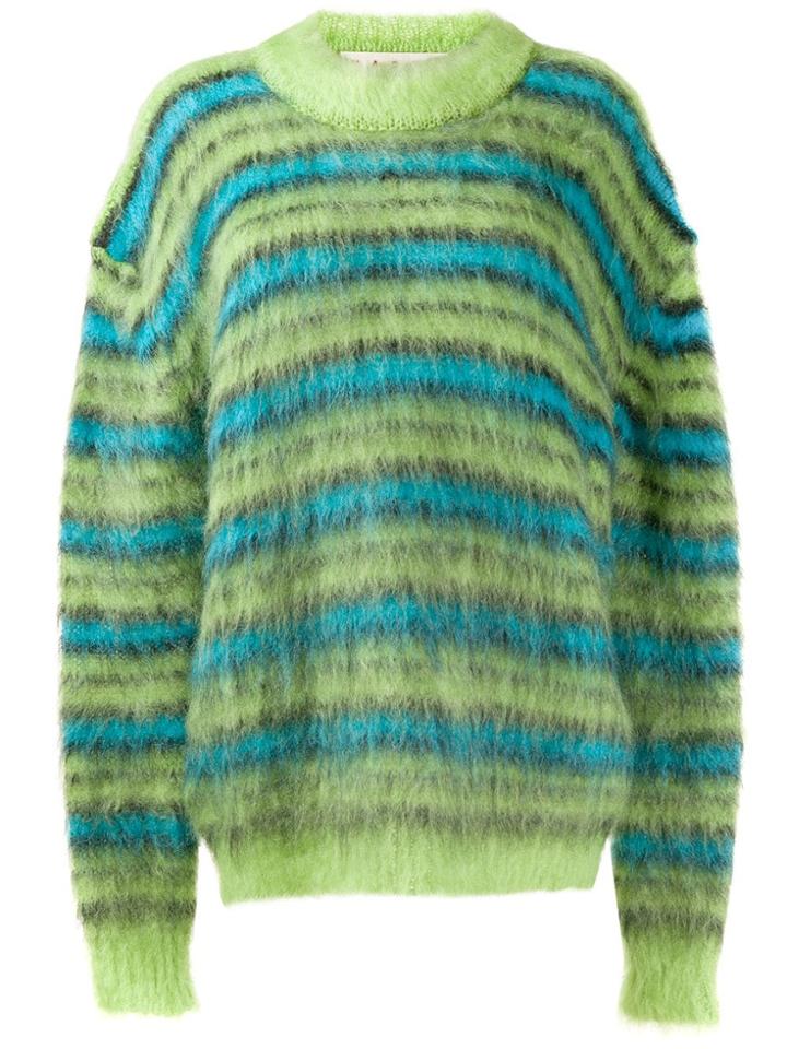 Marni Oversized Striped Jumper - Green