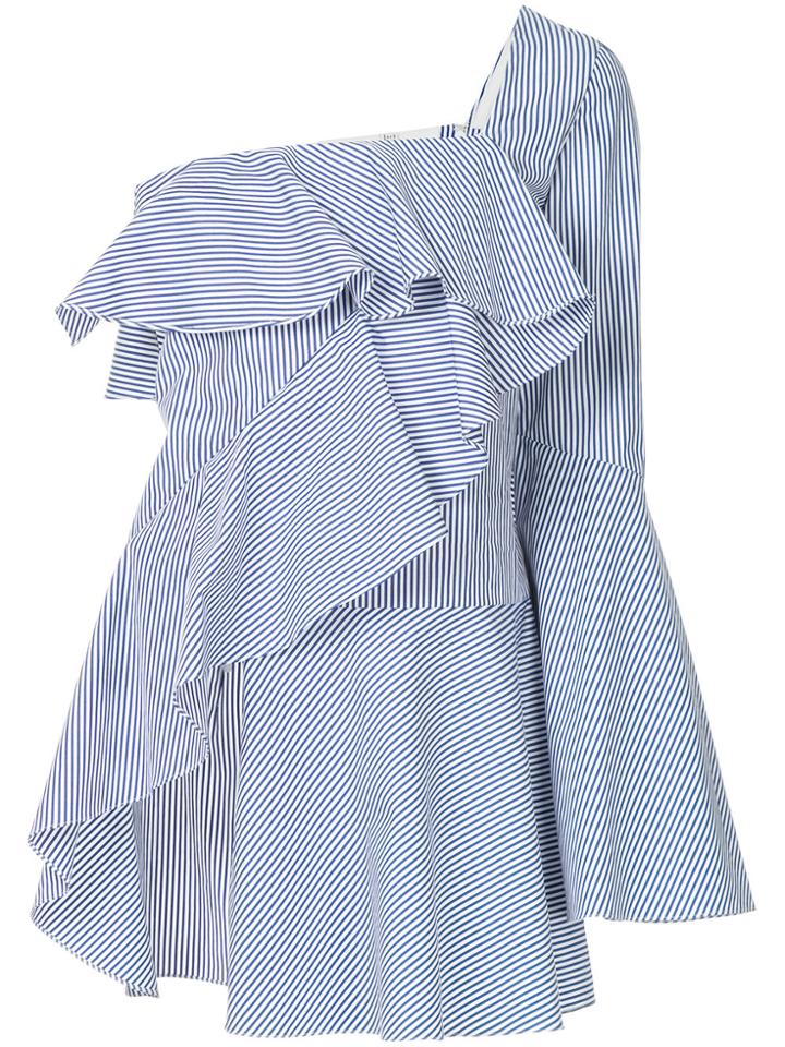 Goen.j One-shoulder Striped Blouse - Blue