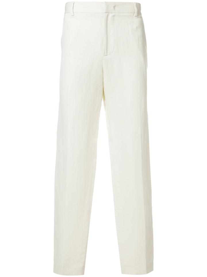 Maison Flaneur Straight Trousers - White
