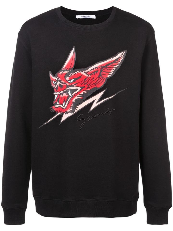 Givenchy Monster Head Embroidered Sweater - Black