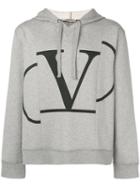 Valentino Vlogo Print Hoodie - Grey
