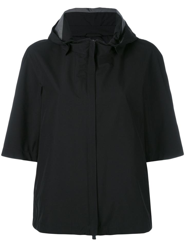 Herno Shortsleeved Hooded Jacket - Black