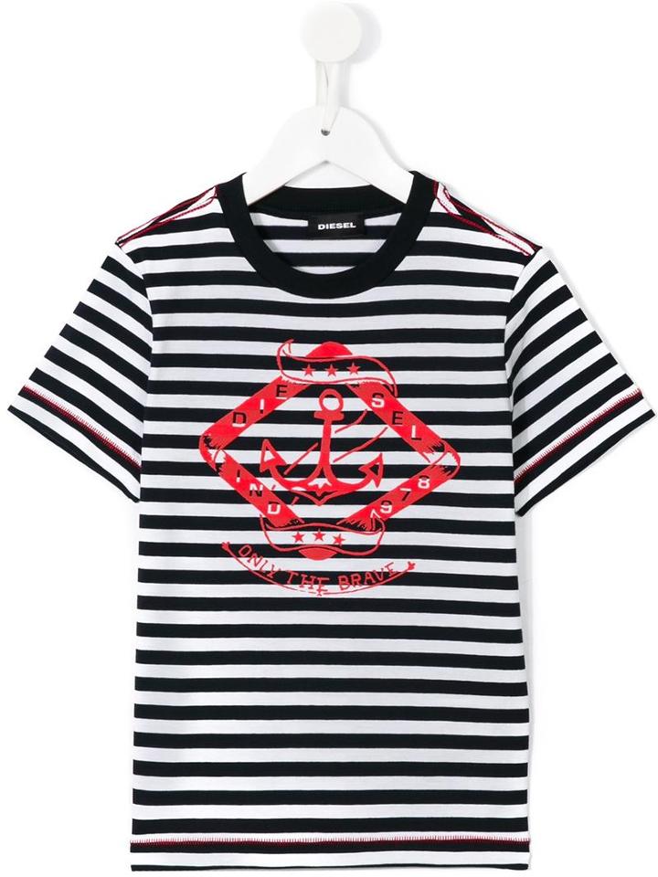 Diesel Kids Anchor Print T-shirt, Boy's, Size: 8 Yrs, Blue