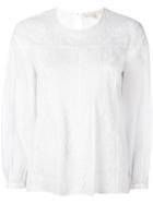 Vanessa Bruno Embroidered Blouse, Women's, Size: 36, White, Ramie/cotton/polyester