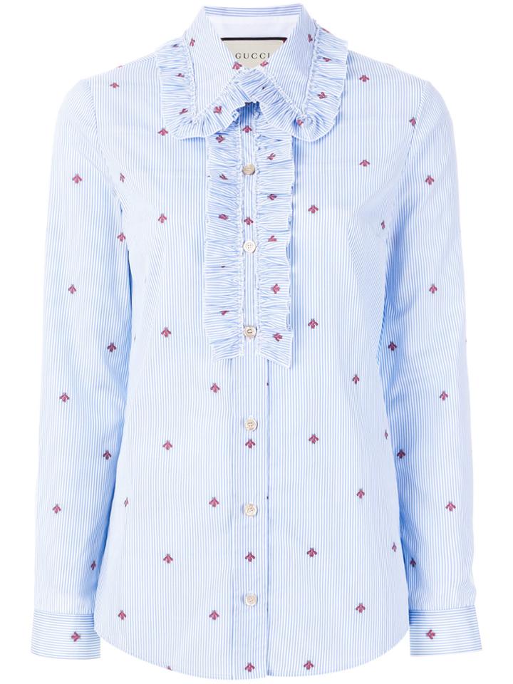 Gucci Bee Fil Poplin Shirt - Blue