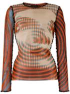 Jean Paul Gaultier Vintage 'face And Spiral' Printed Top, Women's, Size: Small, Orange