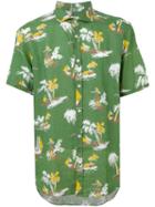 Drumohr - Printed Shirt - Men - Linen/flax - L, Green, Linen/flax